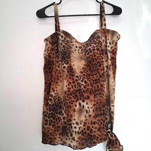 CEEB Wild Leopard Print One Piece Tankini Top May Fit Size Large